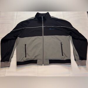 Y2K‎ Grey and Black Champion Track Jacket Zip Up Men's Size L